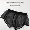 Herren Mesh Flache Beine Atmungsaktiv Hohl Transparent Hausshorts
