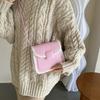 Bag Women's Autumn and Winter New Plush Splicing Messenger Bag Simple Commuting Temperament Versatile Shoulder Small Square Bag