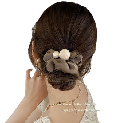 Eleganter Perlen Großer Scrunchie für Frauen Süßer Haarschmuck Einfaches Elastisches Haarband Haargummi Mode Haaraccessoires
