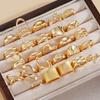 26 Pcs/Set Vintage Irregular Geometric Finger Rings for Women Minimalist Exaggerated Hollow Twist Thick Open Rings Punk Jewelry