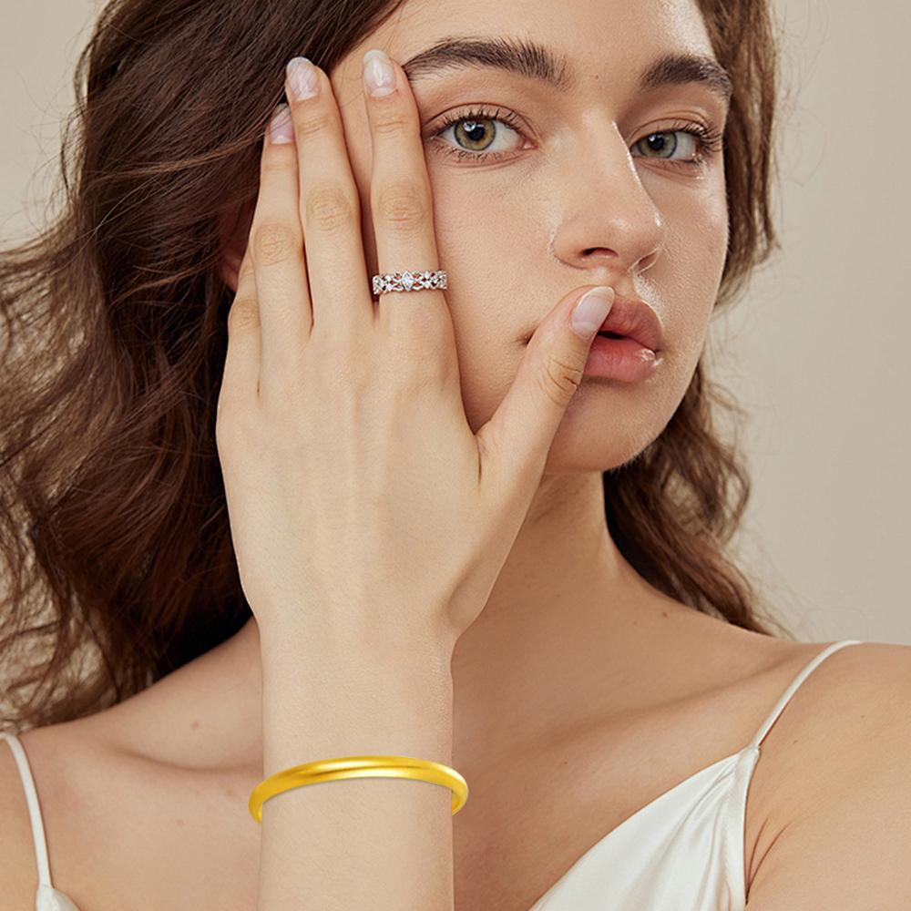 7mm Ancient Fashu Circle Heritage Bracelet Matte Frosted Surface Closed Bangle Bracelet  Women's