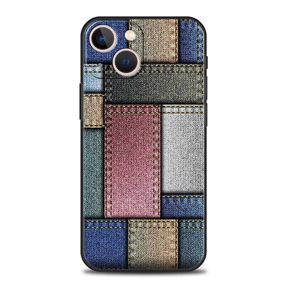 

Leather Cloth Pattern Phone Case Cover for iPhone 17 16 15 14 13 12 11 Pro Max 17 Air Plus Shockproof Soft TPU Shell Fundas Bags iPhone 11