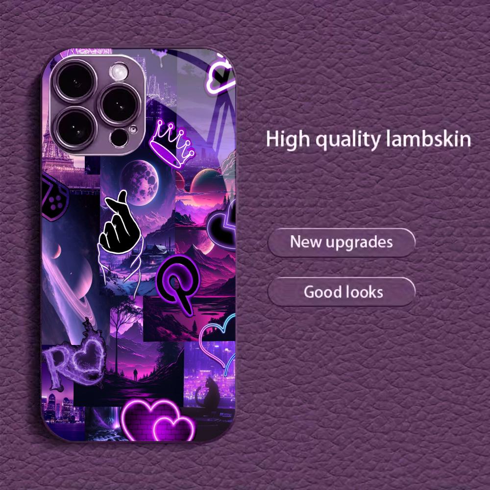 

Colorful For Electroplated Glass Phone Case For iPhone 17 16 15 14 13 12 11 Pro Max Plus 16E 17Air Cover iPhone 11 ProMax