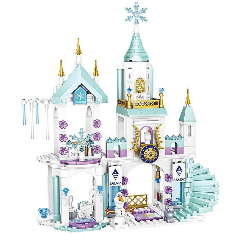 Anime character Ice and Snow Castle Princess block building blocks children's assembly small particle puzzle toys holiday gifts