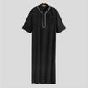 Men Muslim Islamic Kaftan Arab T Shirt Men Long Robevintage Middle Sleeve Robe Loose Dubai Saudi Long Top Ramadan Muslim Dress