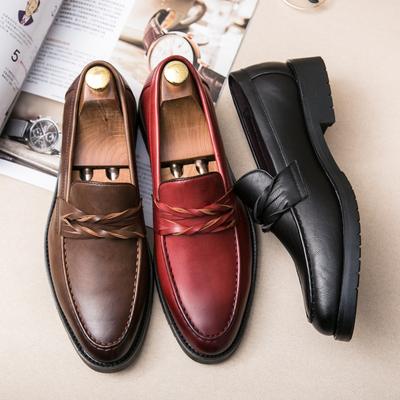 Fashion Men Loafers Leather Shoes Formal Elegant Dress Shoe Simple Slip On Man Casual Footwear Original Pointed Boos Moccasins