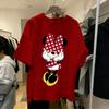 Disney Mickey Minnie Cartoon Print T Shirt Couple Summer Cotton Man Women Short Sleeve Casual Top Streetwear Graphic Tee Vintage
