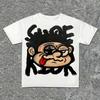 T-shirt en coton graphique vintage à grande impression Hommes Femmes Unisexe Y2K Surdimensionné Ample Décontracté Été Manches Courtes Streetwear Haut Quotidien