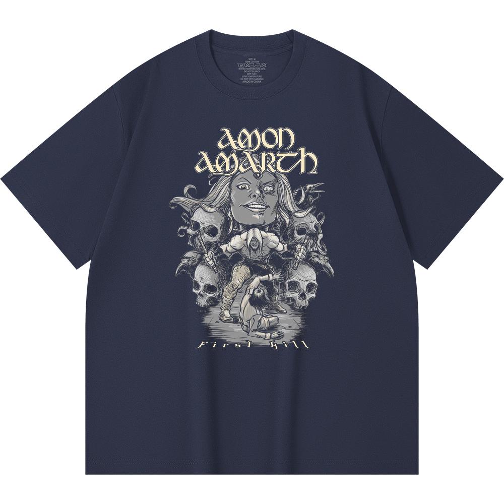 230 Gsm 100% Cotton Heavy Metal T-Shirt Rock Band Popular Music Print Unisex Heavy Cotton T Shirt