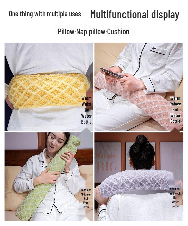 Extra-Large Plush Hot Water Bottle for Foot Warming - Ideal for Students & Dorms
