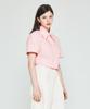 Depassion Big Collar Crop Short Sleeve Shirt (Pink)