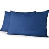 Set of 2 Pillowcases - - Microfiber 82 G - 50 X 70 Cm - Blue