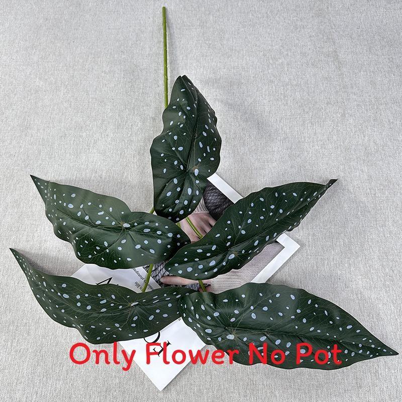 

Malus Spectabilis Leaf Artificial Green Plant For Home Decor Displays Wedding White Dots Green