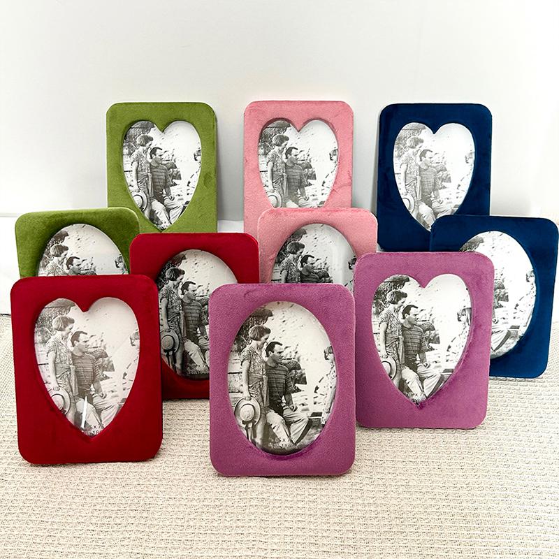 1PC Velvet Luxury Tabletop Velvet Frame Elegant Photo Display 3D High-end Luxury Modern 20x15cm