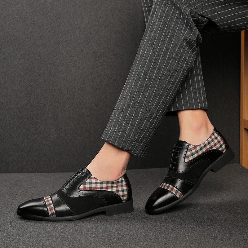 Fashion Business and Casual Men's Leather Shoes Fashion Color Blocking Design Style Outdoor Leisure Party Daily Dates Office Men's Shoes