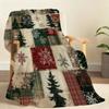 Red Buffalo Plaid and Snow flake Blanket For Soft Throw Blanket for Picnic Bed Sofa Home Bedroom Cozy Warm Comfortable
