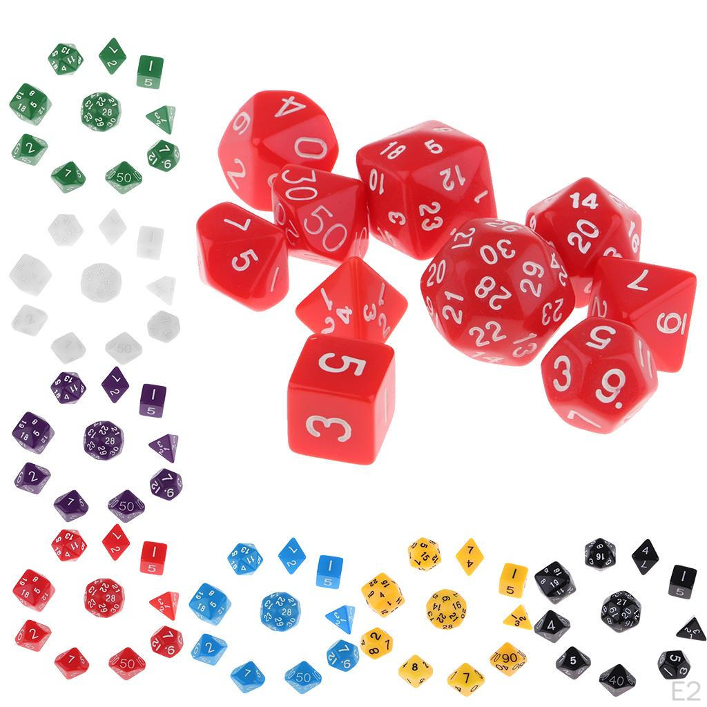 10x D Set Digital Polyhedral for DND Role Play Accessories