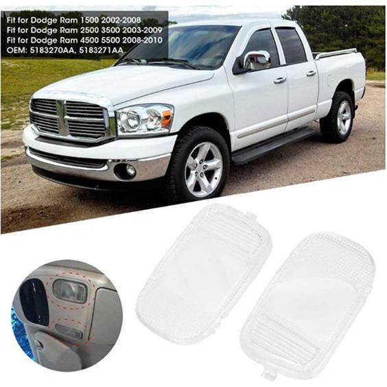 2 Pièces Couvercle de Lumière de Carte de Dôme de Toit Lentille de Lumière de Lampe de Lecture de Carte de Console de Plafond 5183271AA 5183270AA 74970 Compatible pour Ram 1500 2500 3500 4500 5500