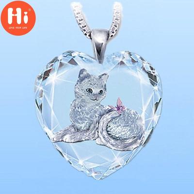 Γεια σου Χαριτωμένο Γάτα Κολιέ με Κρεμαστό Καρδιάς Κολιέ Προσωπικότητα Παιχνιδιάρικο Γατάκι Κρεμαστό Δώρο Κοσμήματα Γενεθλίων Επετείου