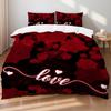 3pcs Valentine'S Day Romantic Rose Love Letter Pattern Duvets Cover Set,valentines Day Heart Shape, Marble Pattern Funy Decor