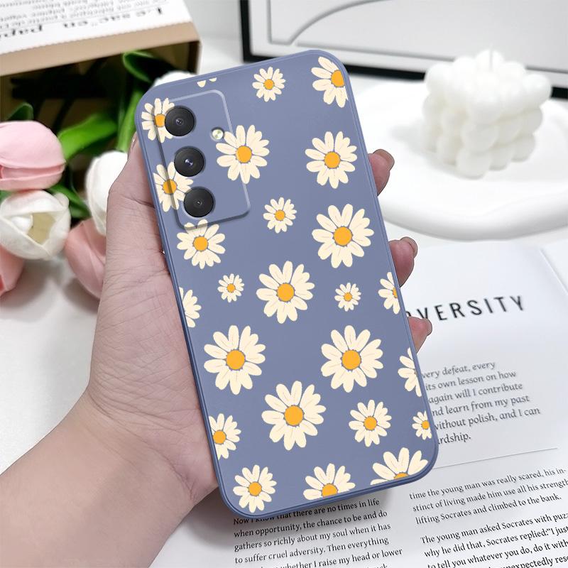 Corrugated Daisy Phone Case For Samsung A55 A35 A25 A15 A56 A36 A26 A17 A16 A07 A06 A05 A05S A54 A34 A24 A14 A04 A04S A04E 4G 5G