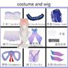 Sangonomiya Kokomi Cosplay Costume Kokomi Tube Top Dress Set Cosplay Costume Outfits with Back Decoration Wig