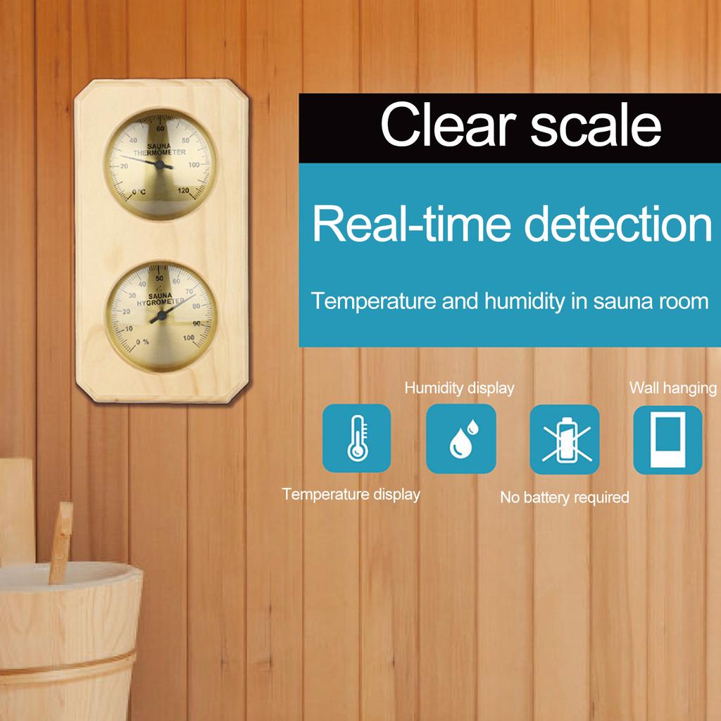 ALLE LEVEN -3 WINKEL 2 In 1 Mechanische Saunaruimte Water Houten Thermometer Hygrometer Buitenkas Temperatuur Hygrometer