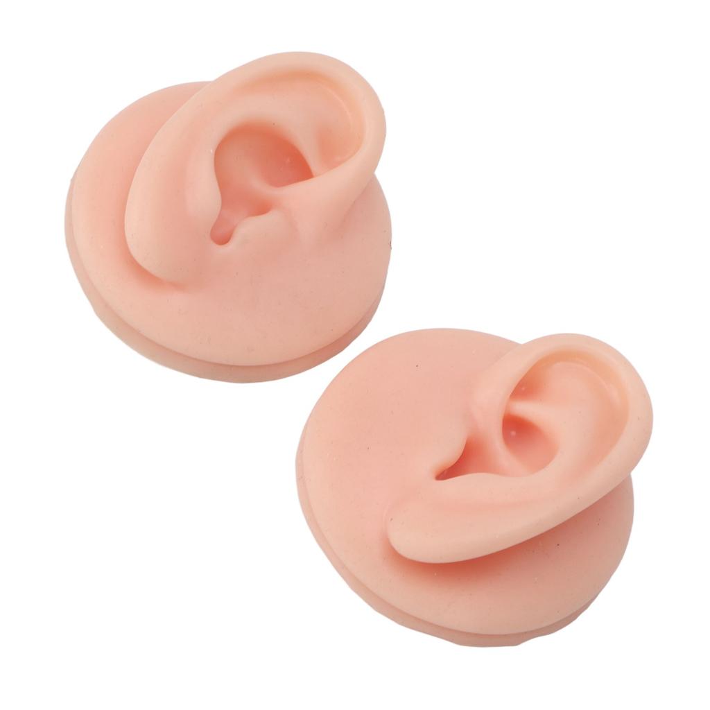 Ear Model Soft Silicone High Simulation Clear Structure Human Ear Model for Piercing Practice Light Skin Color