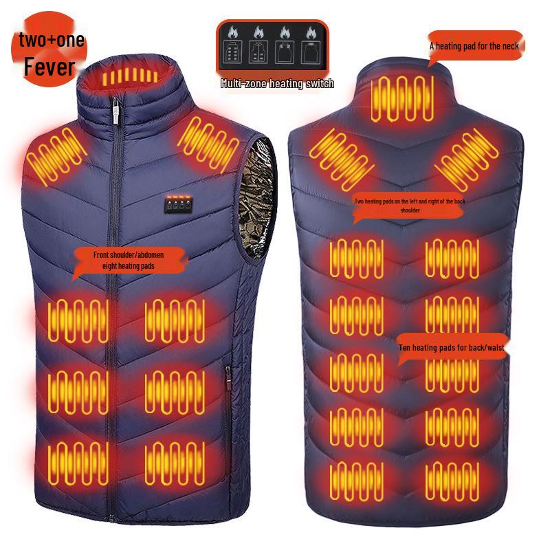 

Мужской зимний умный электрический жилет с подогревом с 28 зонами нагрева XL