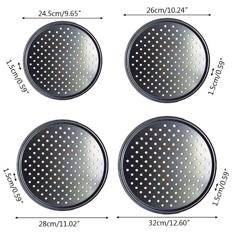 9/10/11/12 Inch Baking Pizza Pan with Holes Carbon Steel Nonstick Kitchen Cooking Tools Pancake Oven Accessories