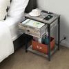 Bedside table with row plug hanging drawer - three USB versions suitable for bedrooms