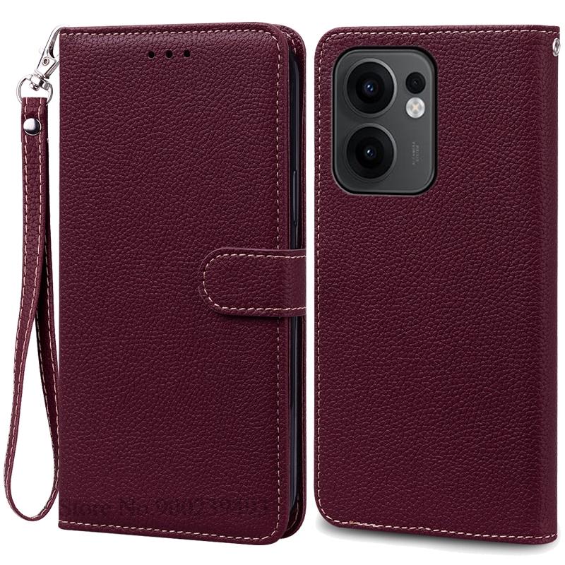 Reno 13F Case For Oppo Reno 13F Case Leather Flip Wallet Cover For Oppo Reno 13F 5G Case Soft Book Cover Coque Fundas Shell