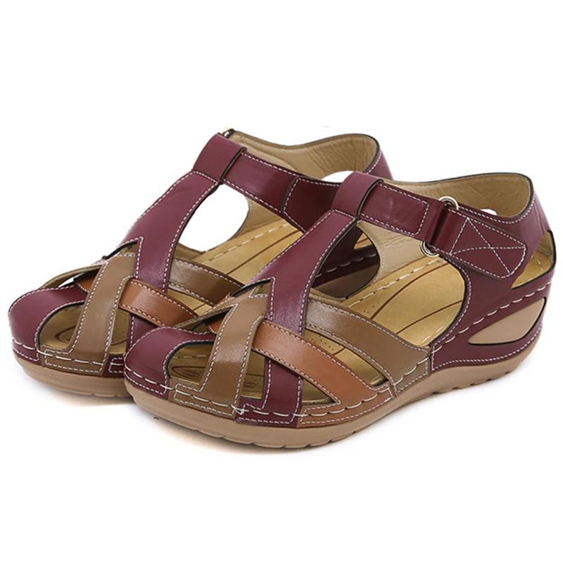 Fashion Women's Sandals Wedges Heels Sandals for 2025 Summer Shoes Woman Mix Color Heeled Sandalias Mujer Low Platform Footwear Female