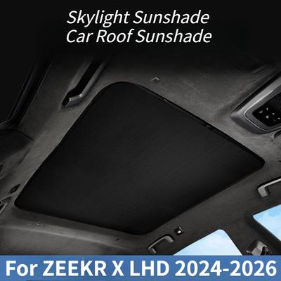 Sunroof Panoramic Sunshade Roof Sun Visor Sun Protection Black Gray Silicone Suede Fabric For ZEEKR X LHD 2024-2026 Durable