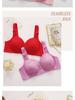 Roter Spitze Plus Size Drahtloser Dünnkorb-BH mit stilvollem Rücken