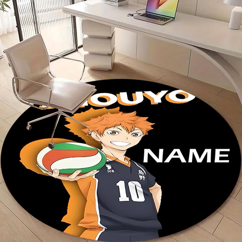 Personalized Haikyuu Round Chair Office Rug - Perfect for Mat, Office Chair & More - Ideal Gift for Birthdays and Holidays