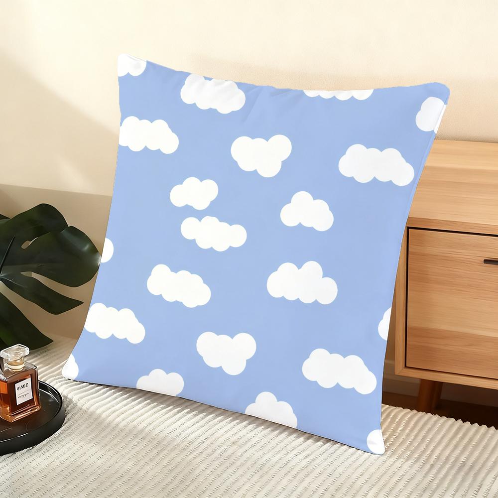 Fashion Clouds Cushion Cover Soft Short Plush Pillow Cover Smooth Cozy Texture Aesthetic Cushion Case Home Decor