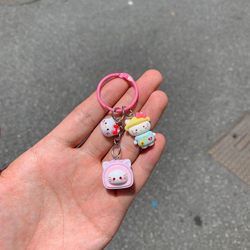 Sanrio Anime Hello Kitty Keychain Cartoon Kawaii Cinnamon Dog Kuromi Melody Backpack Pendant Accessories Keyring Kids Cute Gift