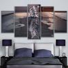 Wandkunst für Wohnzimmer, Nordische Dekoration, 5-teiliges Gemälde, Tier Katze Neue Leinwand, Tiger Modulares Bild, Poster