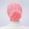 Elegant Headscarf Hat Lace Edge Women's Hijabs Flower Design Pullover Hat  Women Headwear