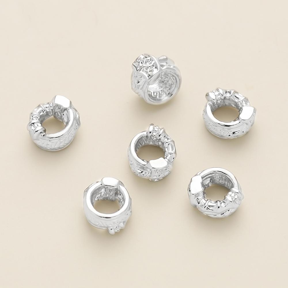 2Piece/Pack 14/18k Gold Color Plated 7.5*9mm Big Hole Spacer Beads for DIY Jewelry Making Bracelet Necklace Accessories