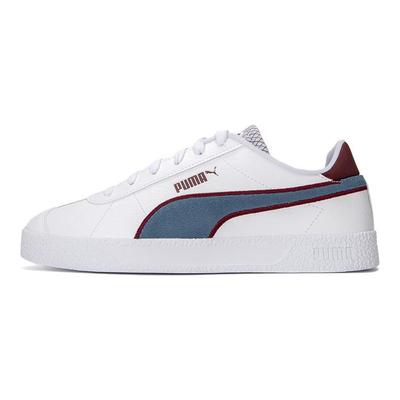 Club Retro Prep Pelle Comode Casual Sneakers Basse Unisex Sneakers Bianco Blu Viola 389404-01