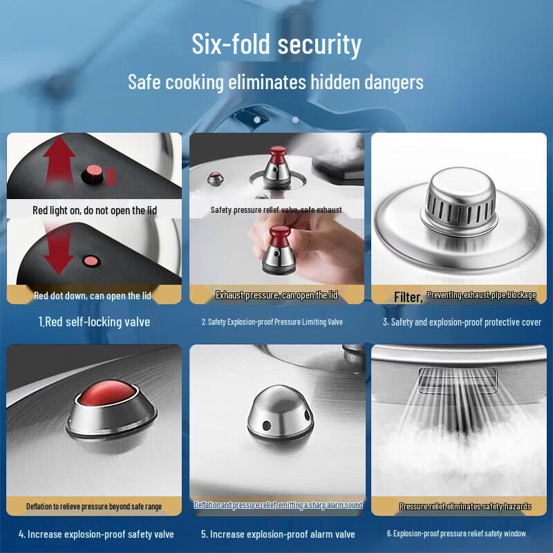 ASD 4L 304 Stainless Steel Explosion-Proof Pressure Cooker