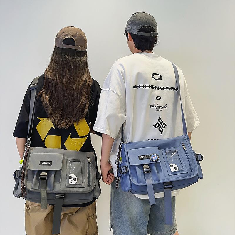 Mäns Messenger-väska Dam Axelväska Pendlar Väska Stor Kapacitet Student Klass Bokväska