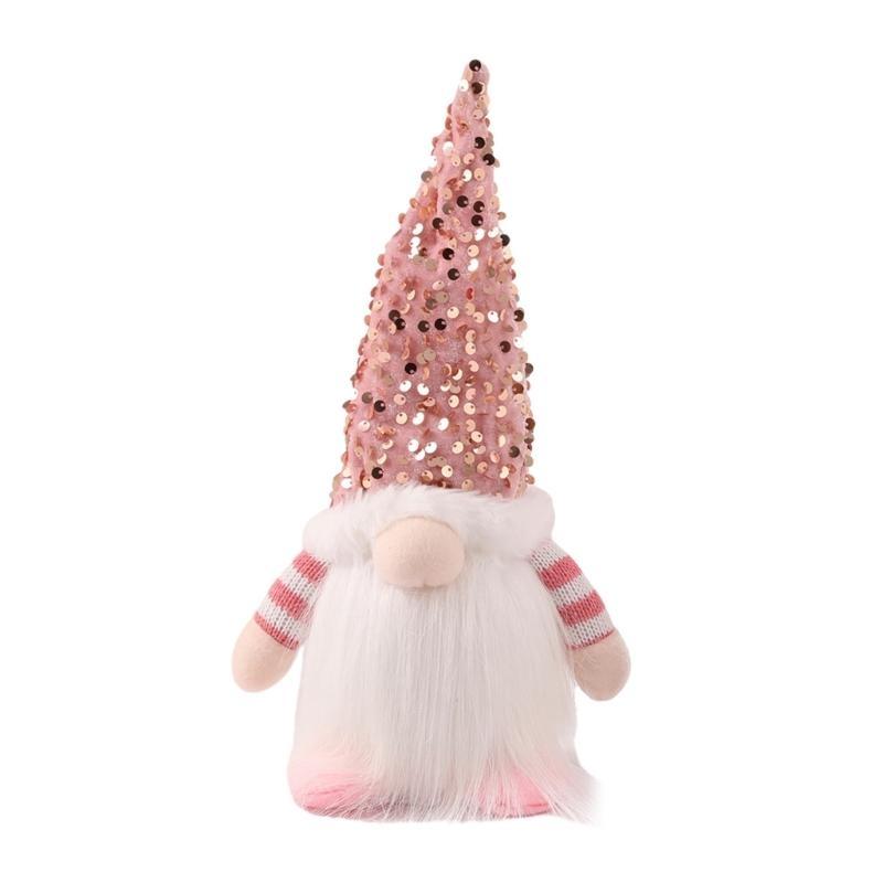 Christmas Faceless Gnome Sequins Doll with LED Light Christmas Decoration Scandinavian Tomtes Farmhouse Kitchen Tiered