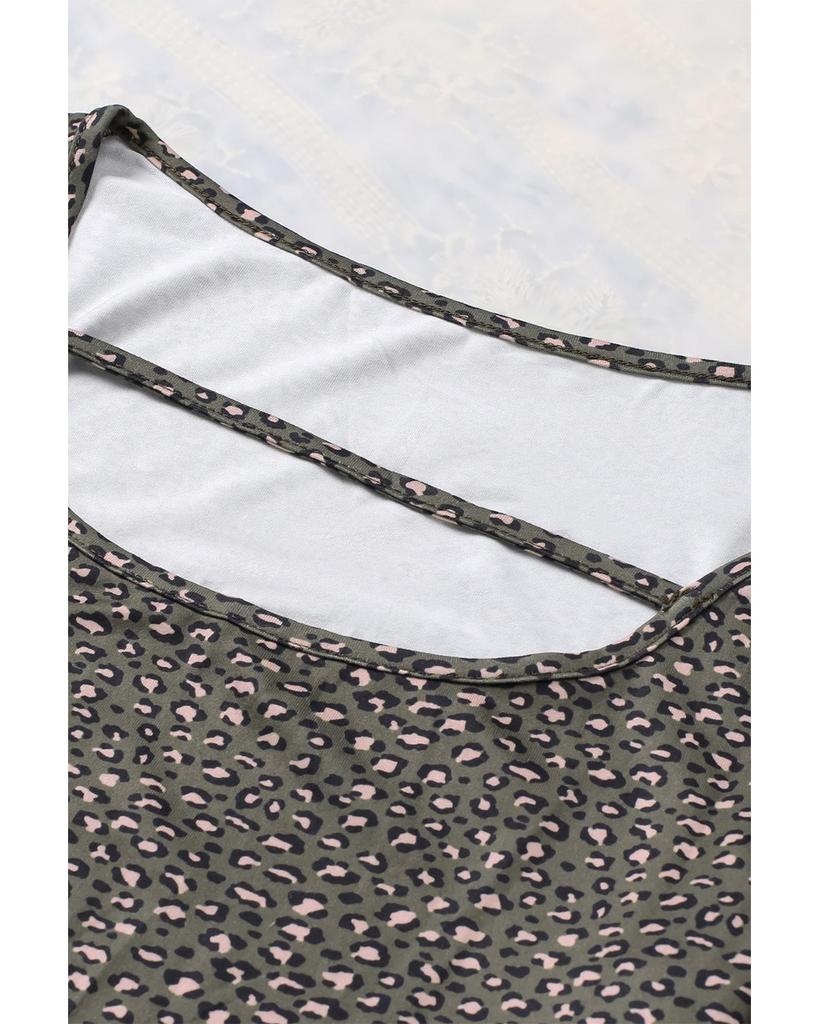 Azura Exchange Strappy Hollow-out Leopard Bodysuit