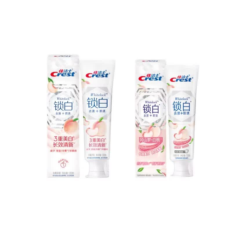 Crest Dual-Color Whitening Toothpaste, Okayama Dream White Peach