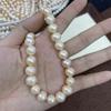 1String, White Natural Freshwater Pearls, Handmade Near Round Pearl Beads for Jewelry Making DIY Crafts (Beads 10-11mm, Length 36cm)