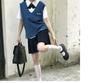 Thai JK Basic Short-Sleeved Uniform Square Neck Shirt - Milk White