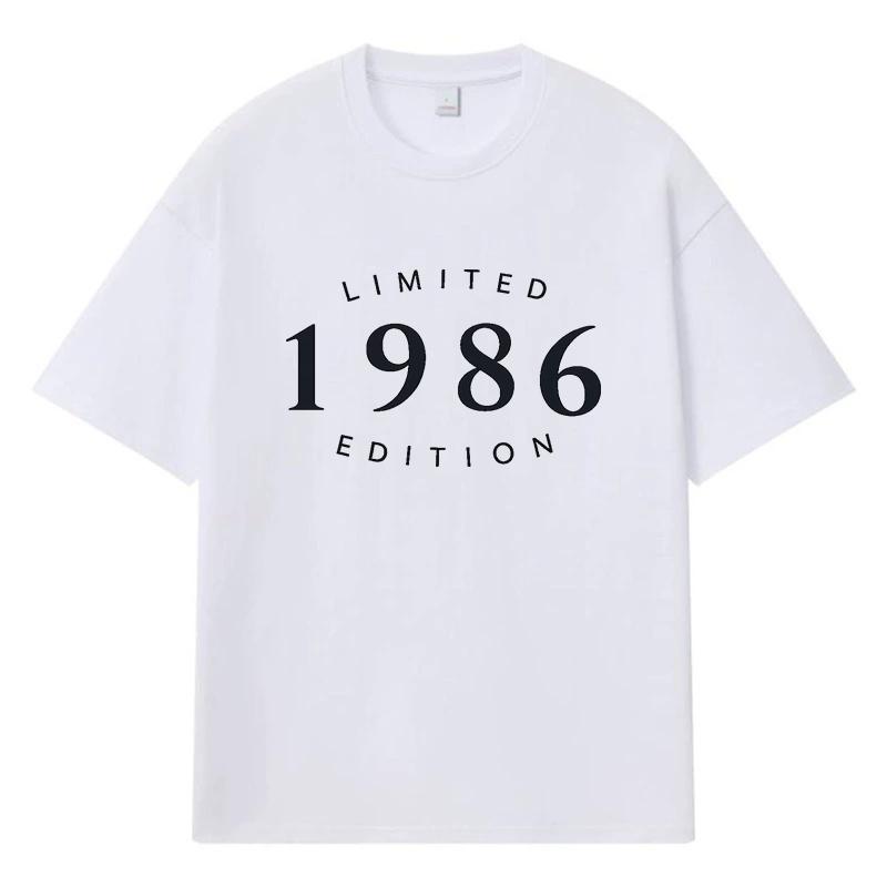 1986 Limited Edition Printed Graphic Streetwear Y2k Harajuku Clothes 100% Cotton T Shirt Casual Oversized Summer Men T-shirt